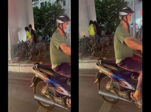 Uniek in Hanoi is dat twee jonge mensen tijdens werktijd midden op straat seks hebben