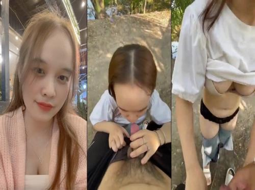 Ang batang babae ay gustong maglaro para sa mga kilig sa publiko sa niyog, nakikipagtalik sa harap ng silid ng motel